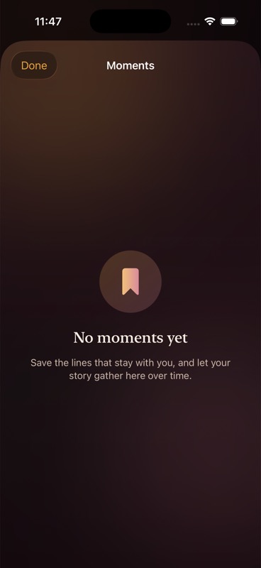 Luvella saved moments screen